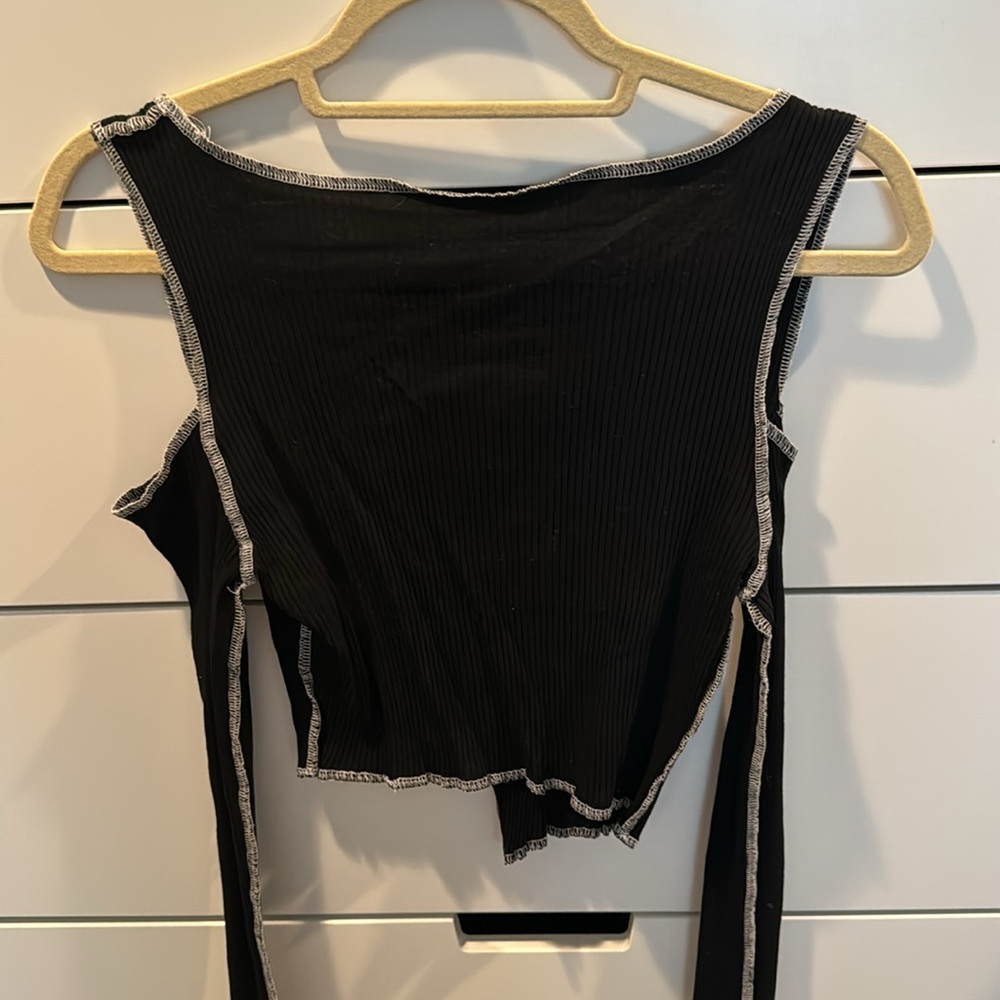 COLD SHOULDER PATCHWORK TOP - Picture 2 of 2